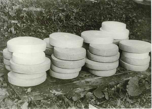 Forme di formaggio prodotte all'alpe Campo